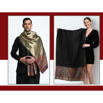 Unisex Wool Resham Stoles
