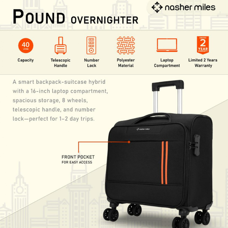 Trolley Suitcase Pound Overnighter