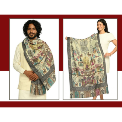 Unisex Wool Kalamkari Stoles